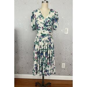 Vintage Expo Multicolor Floral Dress Size 14 Cottagecore Country